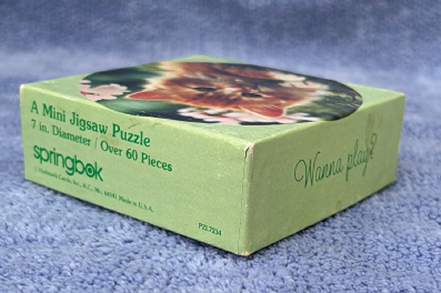 COMPLETE 1982 HALLMARK SPRINGBOK MINI PUZZLE "WANNA PLAY?" - KITTEN #7234