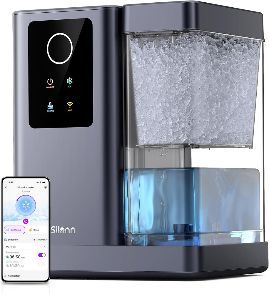 Nugget Ice Maker Countertop with APP & Voice Control, Self Cleaning Ice Machine