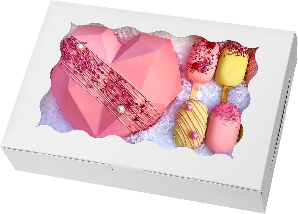 15pcs Bakery Boxes,12x8x2.5 Inches Cookie Boxes with Window, for Chocolate Co...
