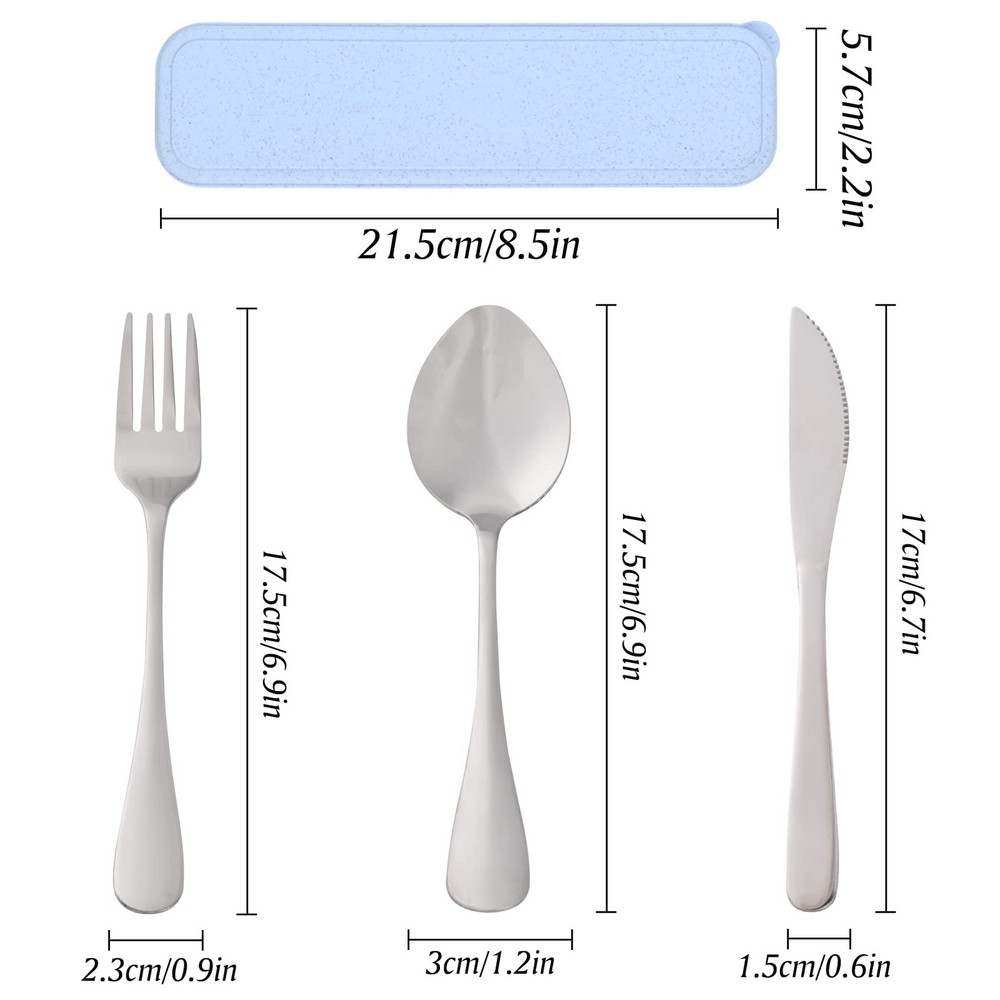 Travel Silverware Set with Case, Reusable Utensils Set with Case, Portable Sp...