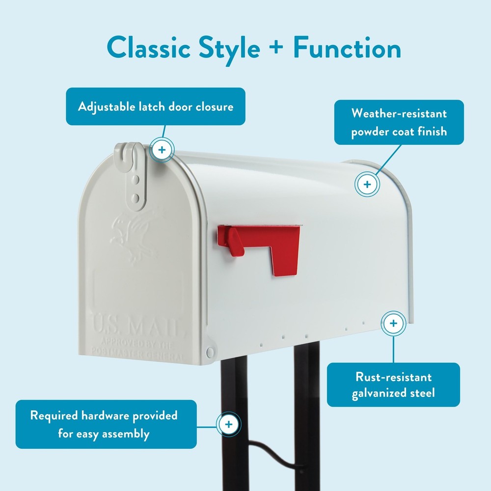 Mailbox-to-Go Weather-Resistant Steel Medium, White