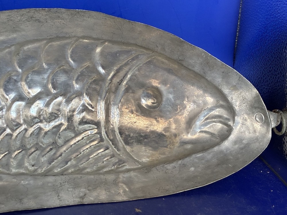 Large Hand Made Copper Tin Lined Fifsh Mold
