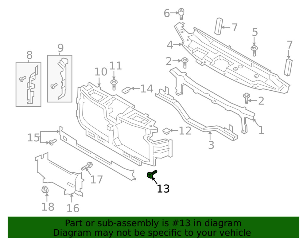 Genuine Ford Radiator Support Panel Bolt W718108S900