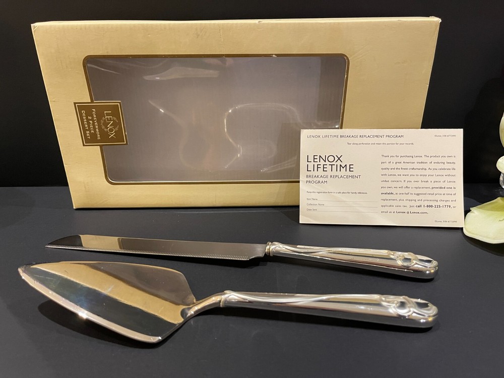 Lenox Forevermore 2-Piece Dessert Set / Wedding Cake Knife & Server Set
