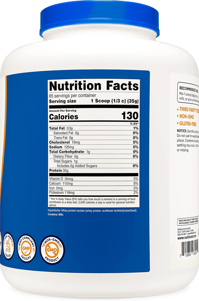 Nutricost Whey Protein Isolate, 30 Grams of Protein Per Serving, Non-GMO