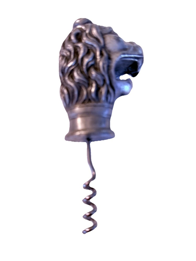 VTG Silver-Plated Lions Head Cork Screw