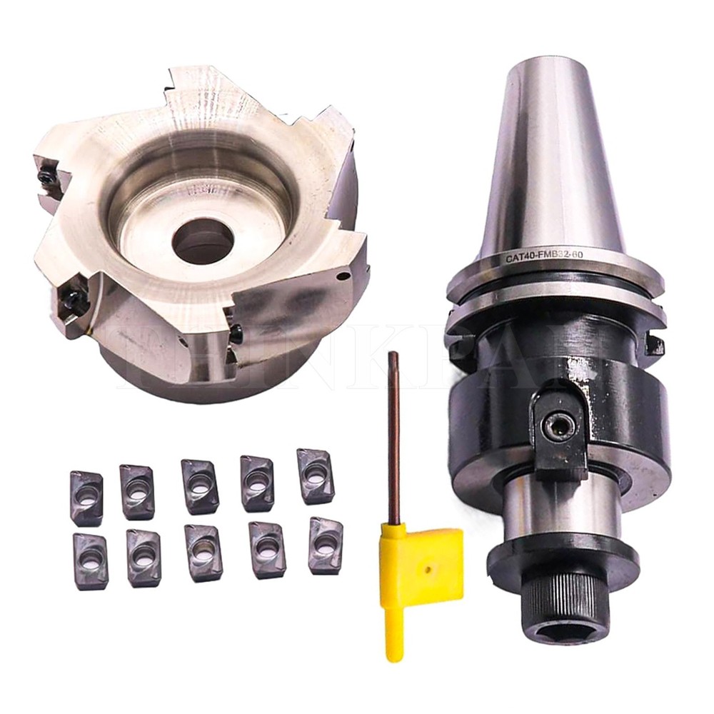 4" 90 Degree Indexable Face Shell Mill Cutter, CAT40 Arbor with 10Pcs APMT1604