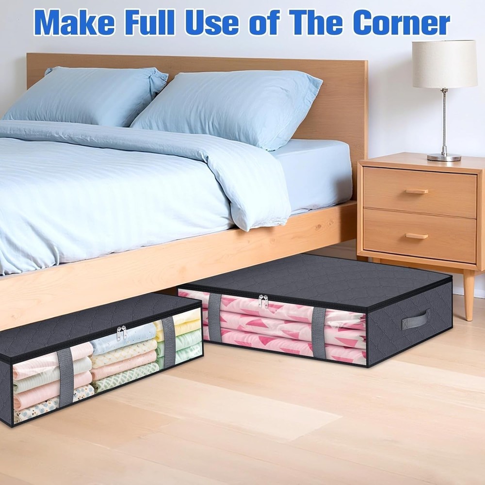Under Bed Storage Containers 4 Pack Blanket Storage Bags Collapsible Storage