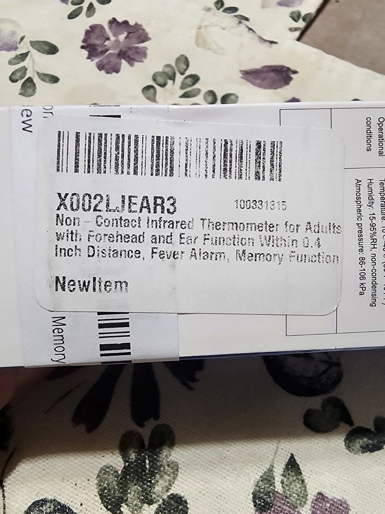 NIB Forehead And Ear Infrared Thermometer