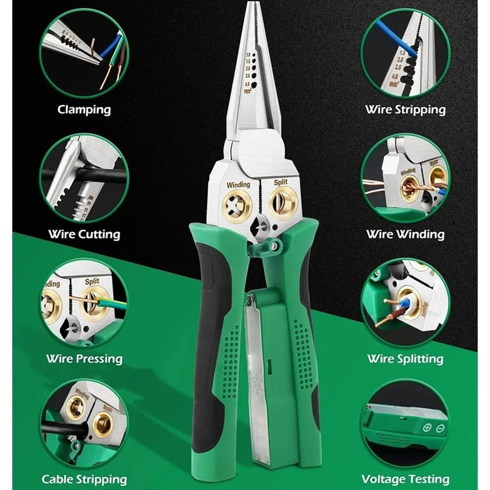8 In 1 Wire Stripper Wire Stripping Tool with Voltage Tester Cable Cutters New