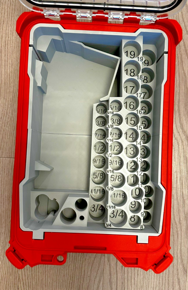 Milwaukee M12 3/8" Compact Impact PACKOUT Insert W/ Socket Organizer (3D Printed
