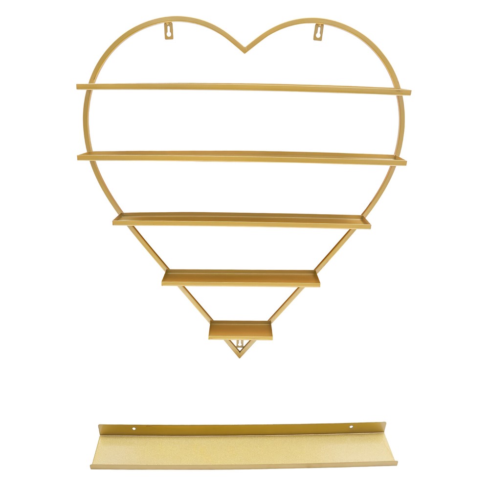Heart-Shaped Nail Polish Display Rack - 5 Tier Wall Organizer