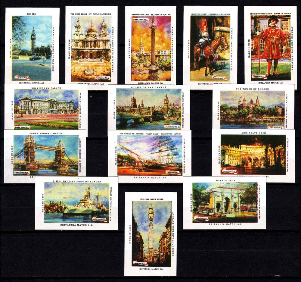 Latvia - "London Views" Matchbox Labels
