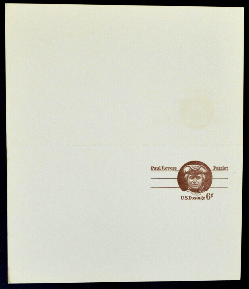 1971 US Sc. #UY22 mint 6 cent postal reply card, unfolded, very good shape