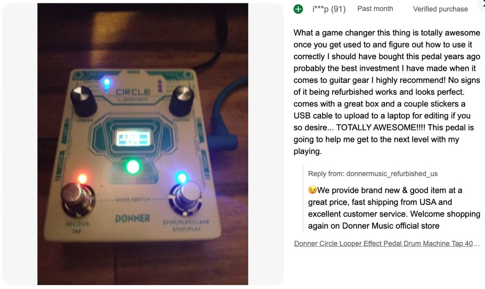 Donner Circle Looper 2 in 1 Drum Looper Effects Pedal