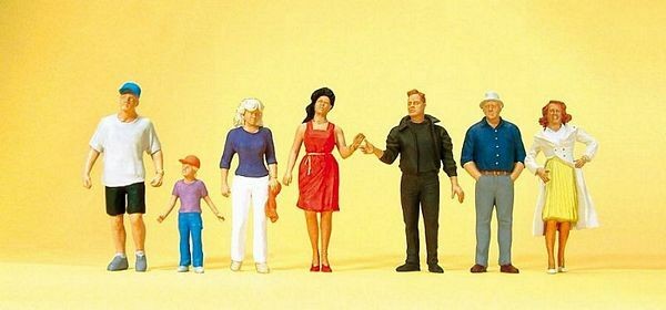 Preiser 10541 HO Scale Pedestrians Passers-By pkg(7)