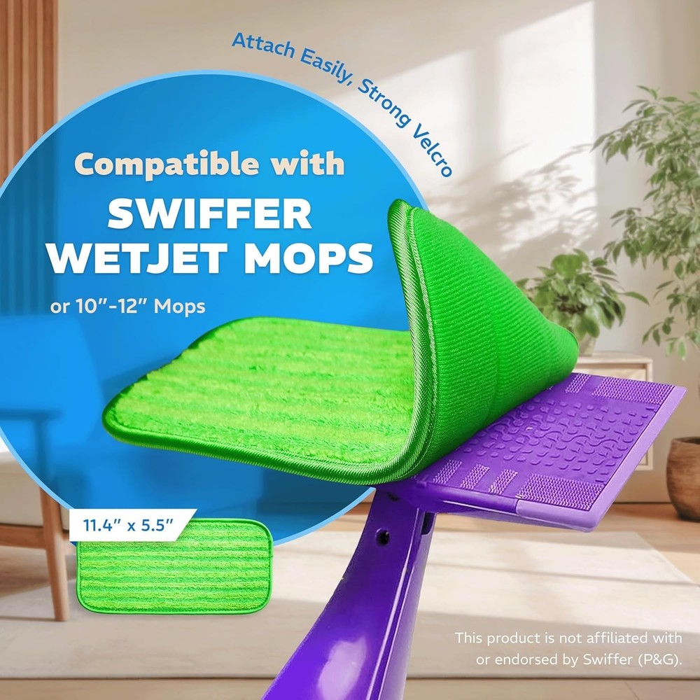 All-in-One Mop Pads Set - 4 Pack Microfiber with Scraper for Efficient Cleaning