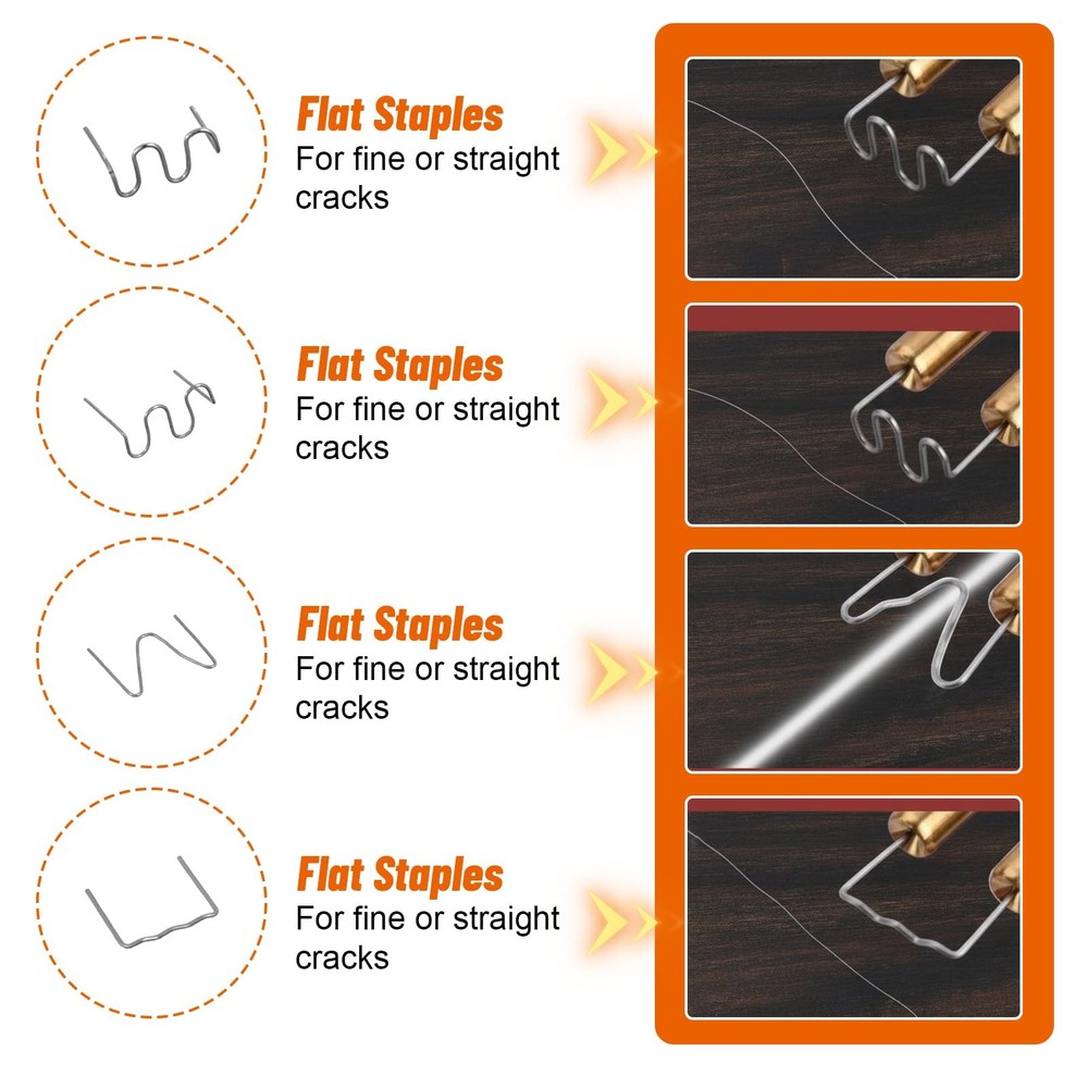 3000 pcs Plastic Welding Staples, 6 Types Extra Large Wave Repair Welding Sta...