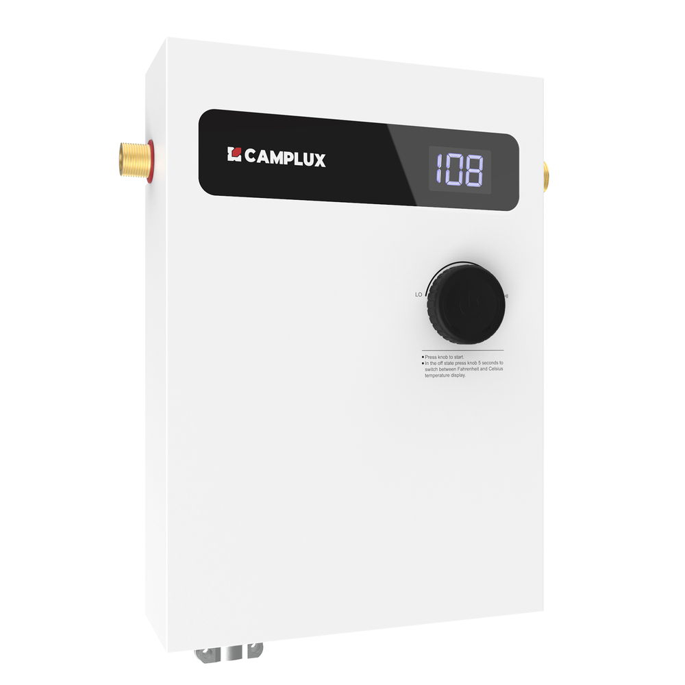 CAMPLUX Tankless Water Heater Electric On Demand Hot Water for Washing, Shower