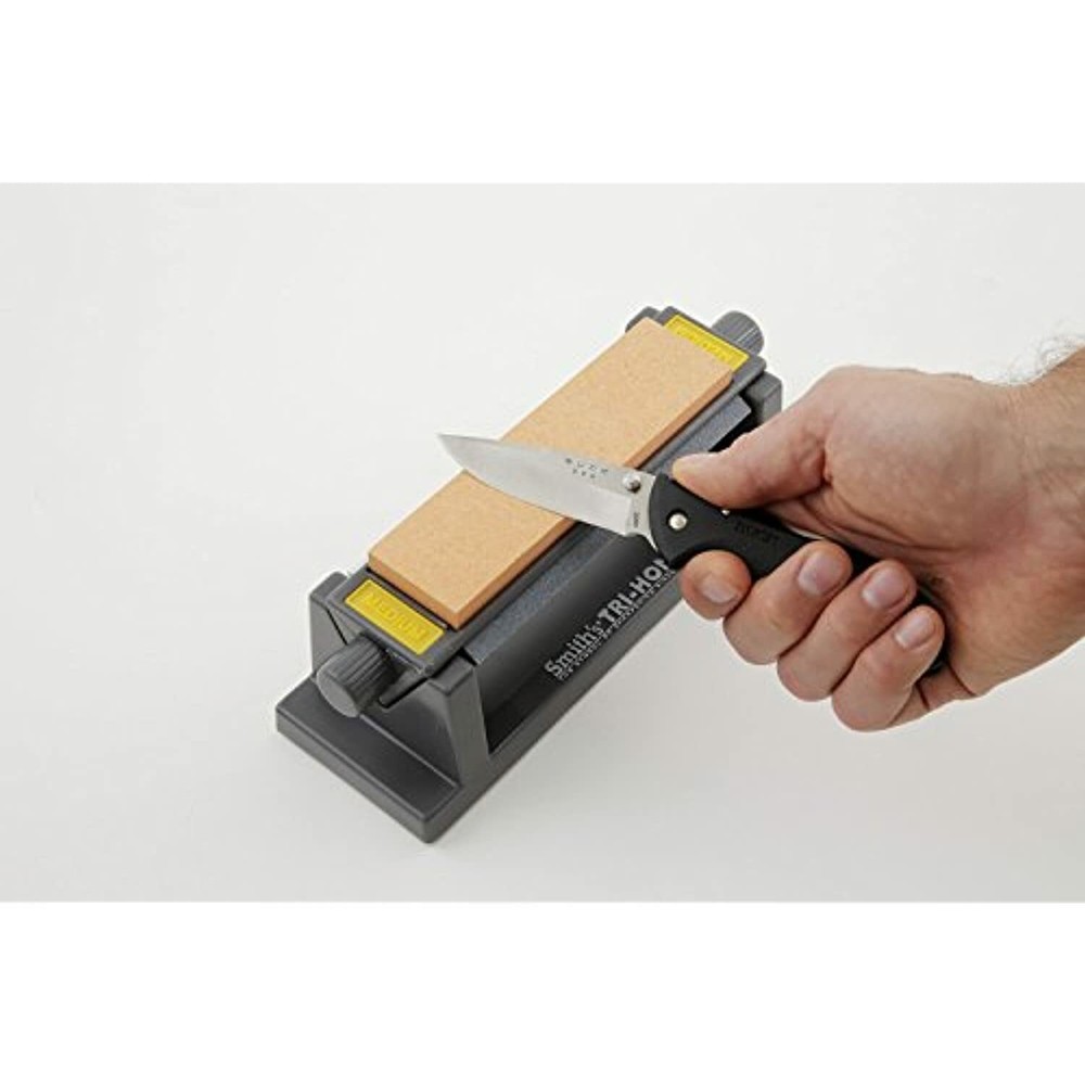 Smith's - TRI6 TRI-6 Arkansas TRI-HONE Sharpening Stones System Gray
