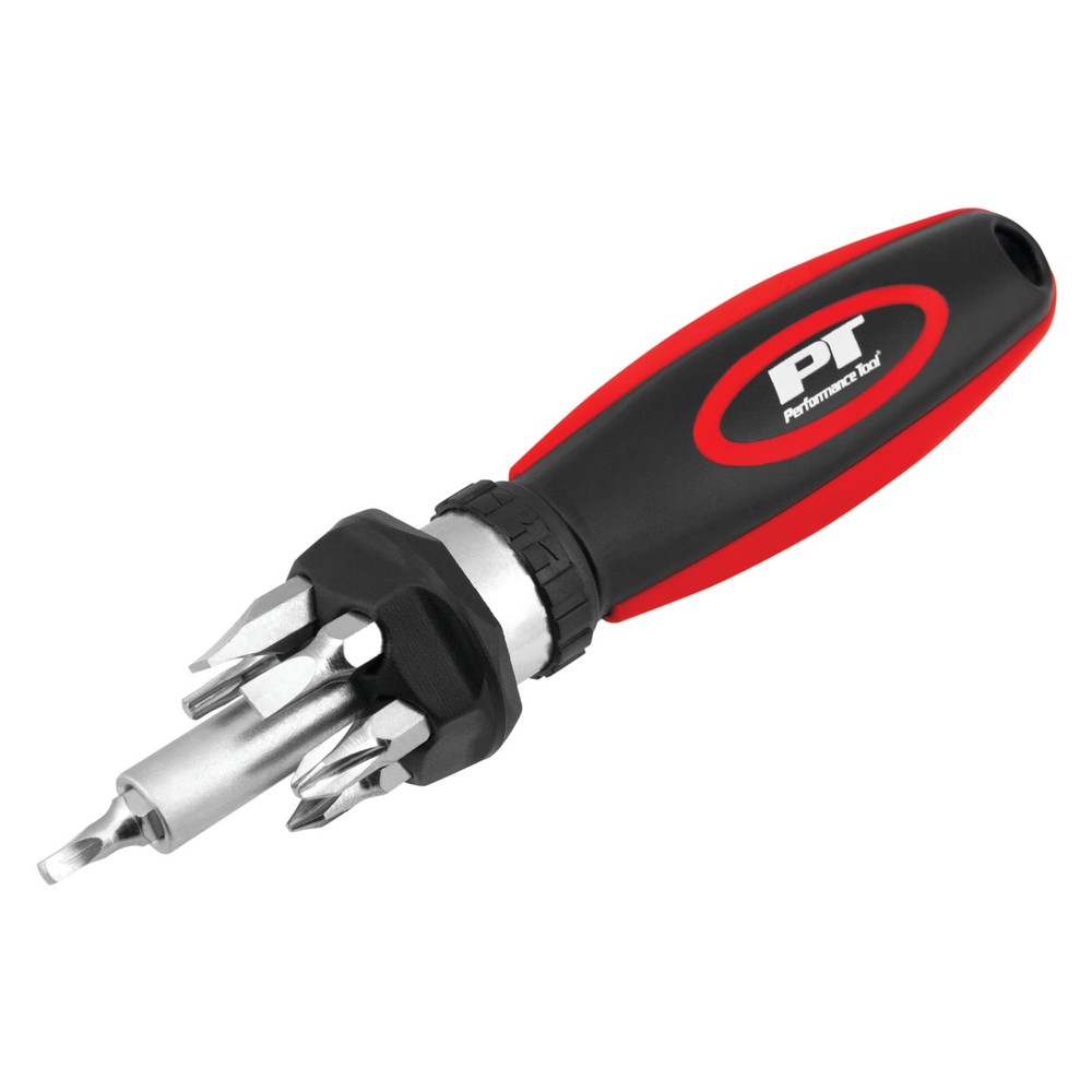 Performance Tool 20149 Ratcheting Screwdriver with Ergonomic Handle Silver