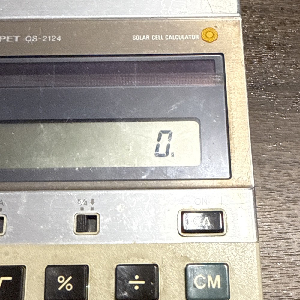 Sharp Compet QS-2124 Calculator Solar Powered Large - Vintage