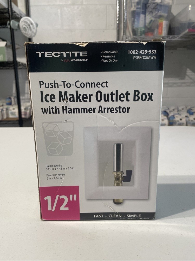 Apollo 1/2" PTC Ice Maker Outlet Box With Hammer Arrestor Fast Clean - Open Box