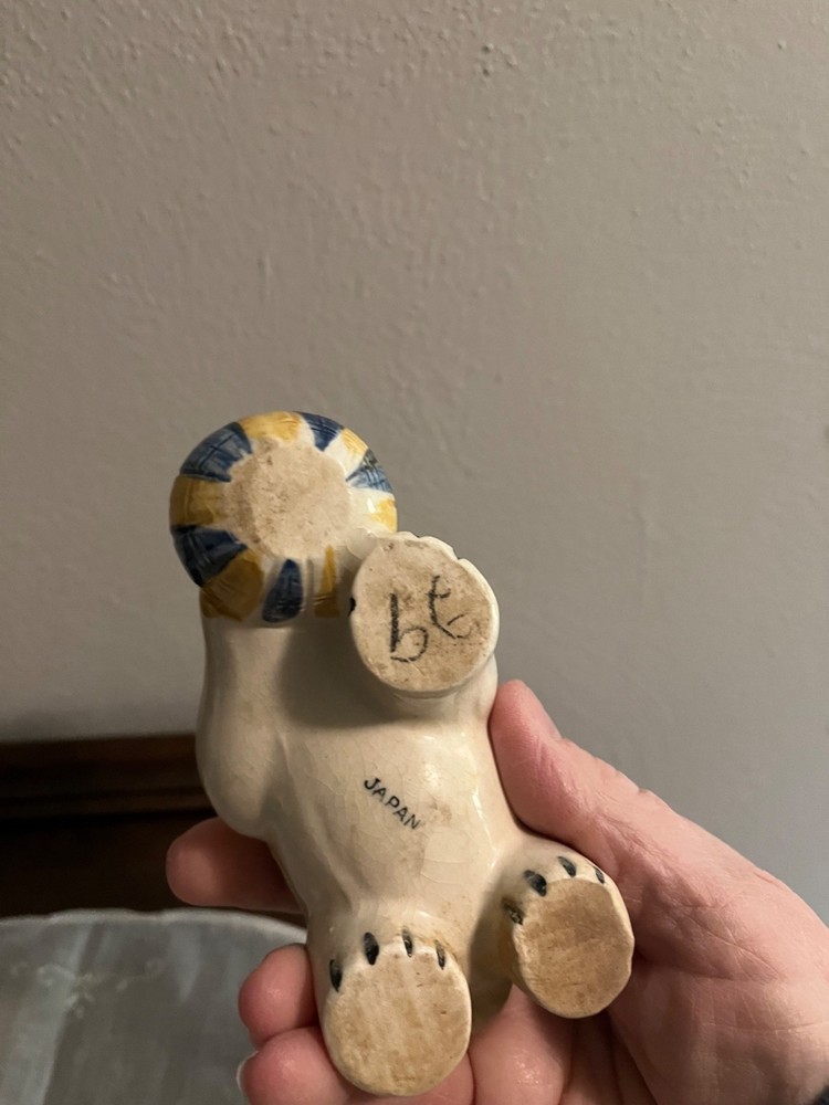 Small Vintage Elephant Planter, crazing Japan Stamp