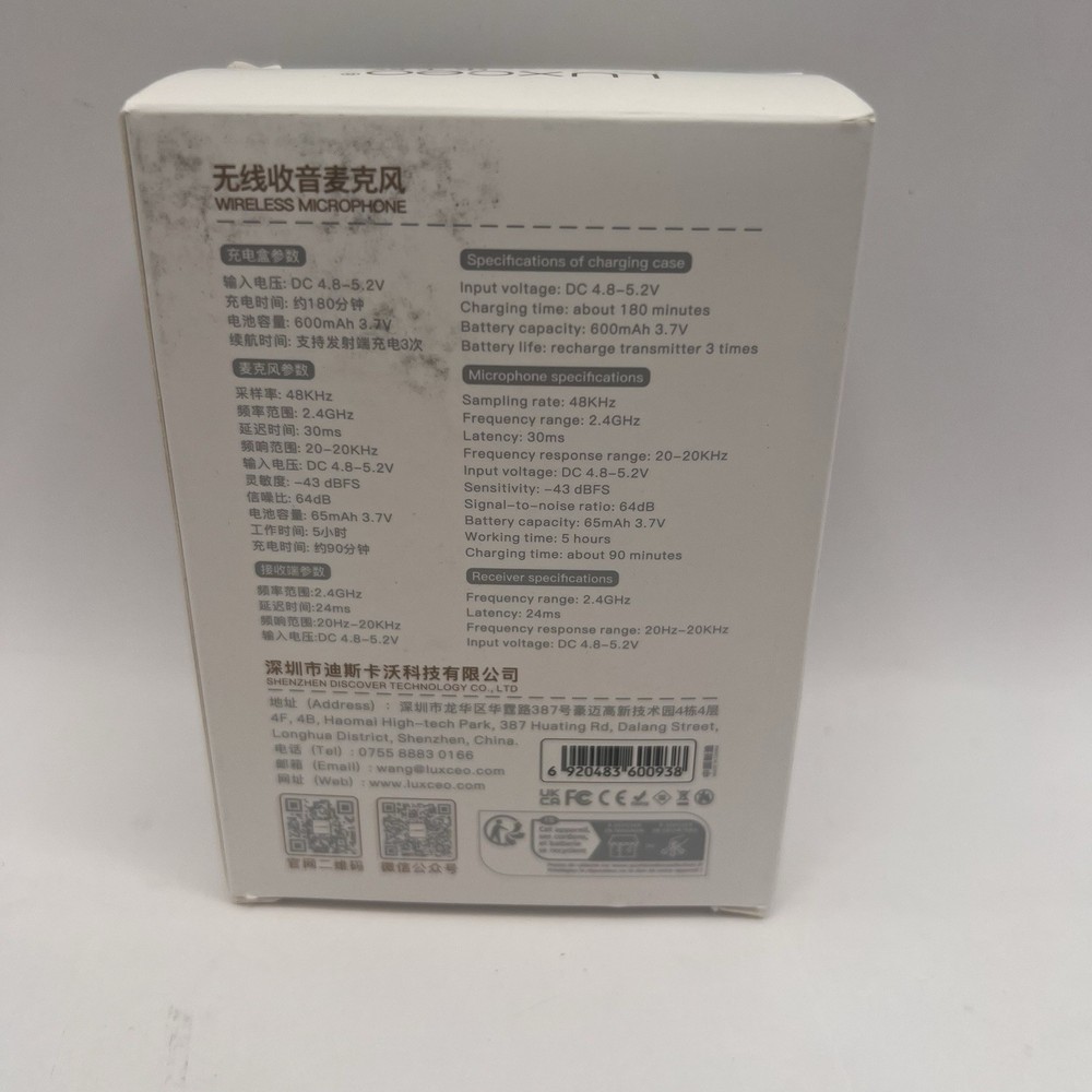 Luxceo M8Pro 2 Pack Wireless Microphone 100m Range USB C Charger