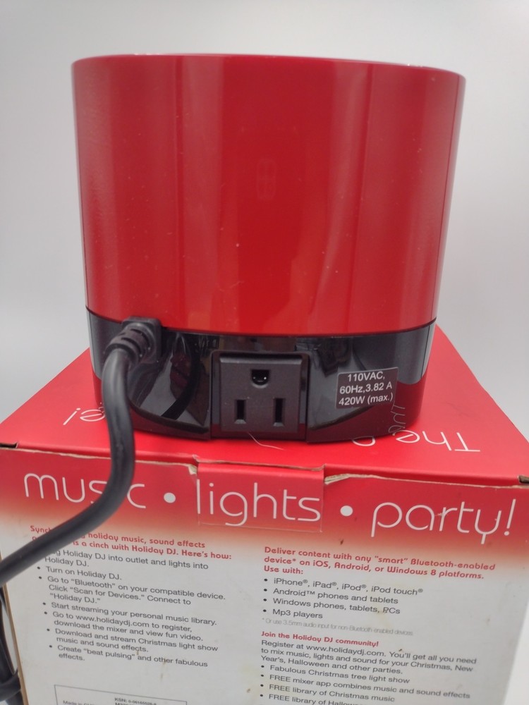 Holiday DJ Party Machine Speaker Bluetooth Musical Light Show Iphone Android