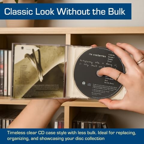 Clear CD Jewel Cases - 10 Pack | Standard Single Disc Replacement Cases | Cla...