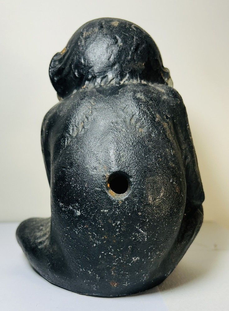 Antique Cast Iron Monkey String Holder
