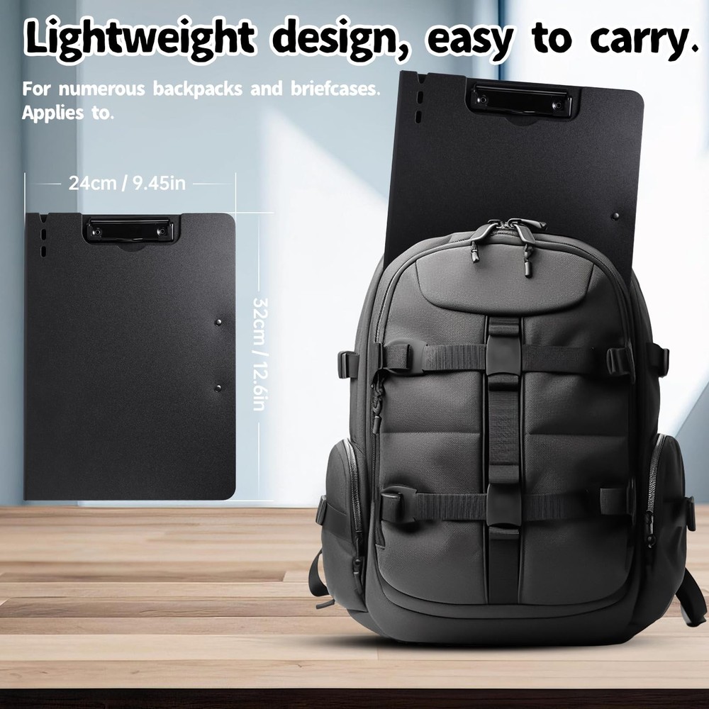 FRETONBA Clipboard Folder, 2 Pcs A4 Foldable with Horizontal Black