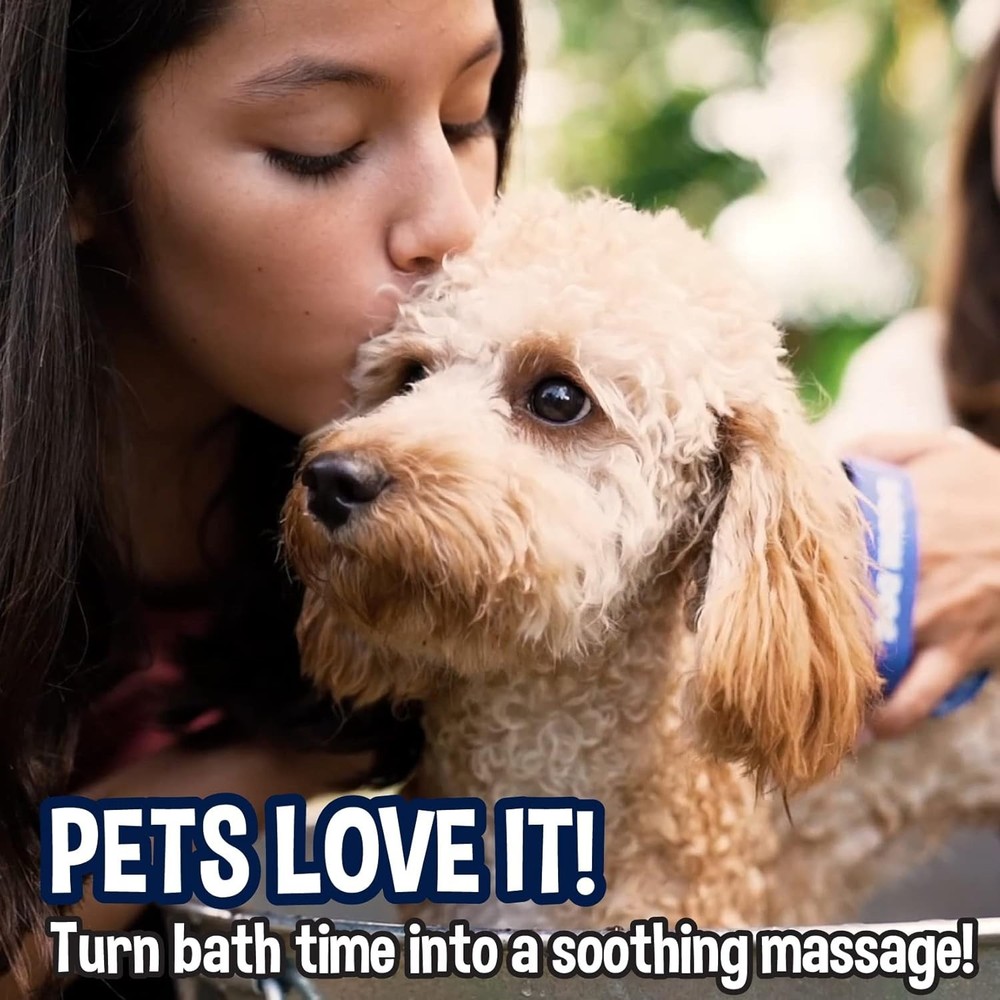 Waterproof Rubber Pet Grooming Brush – Effective for Bathing & Shedding Control