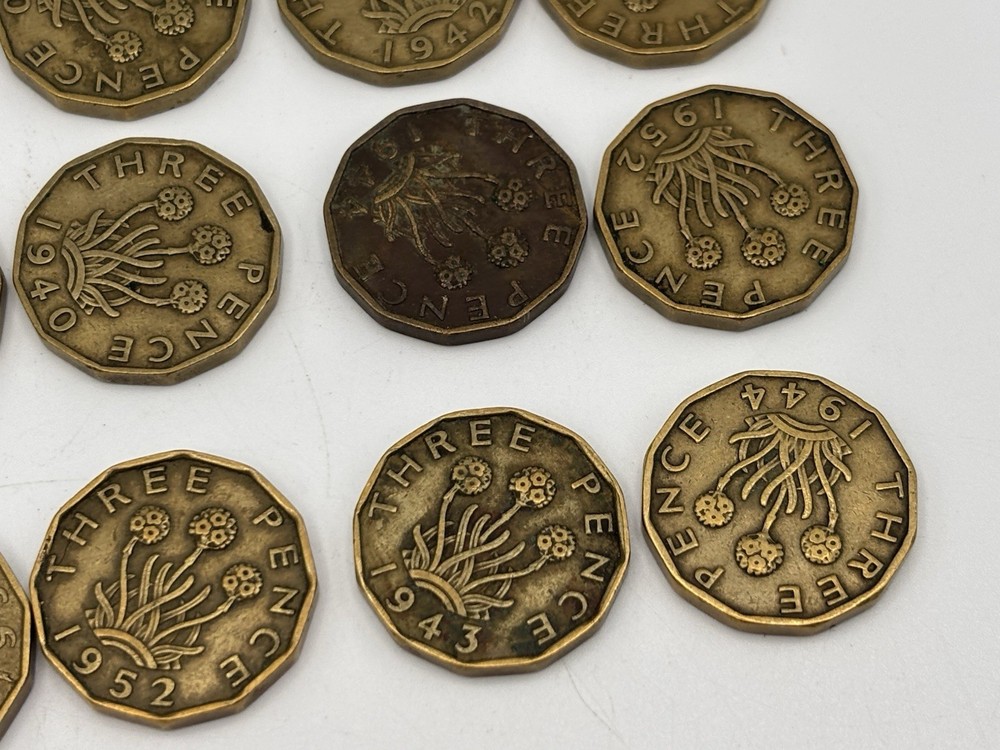three pence coins Bundle X 28