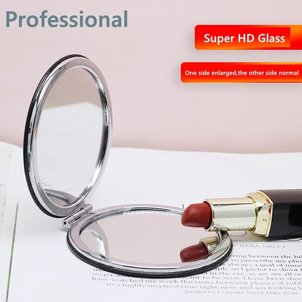 Zcooooool Makeup Mirror, 6.7 cm Round Folding Mirror, Professional Double-Sid...