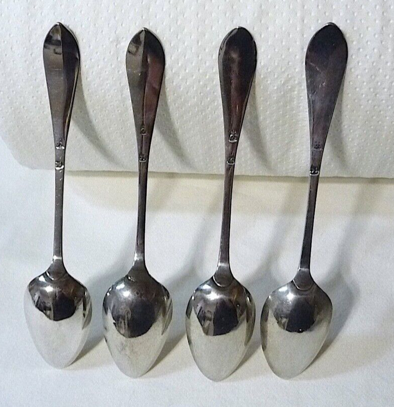 4-Antique Scottish Provincial Silver J. Cornflute, Perth, Teaspoons Initials"AF"