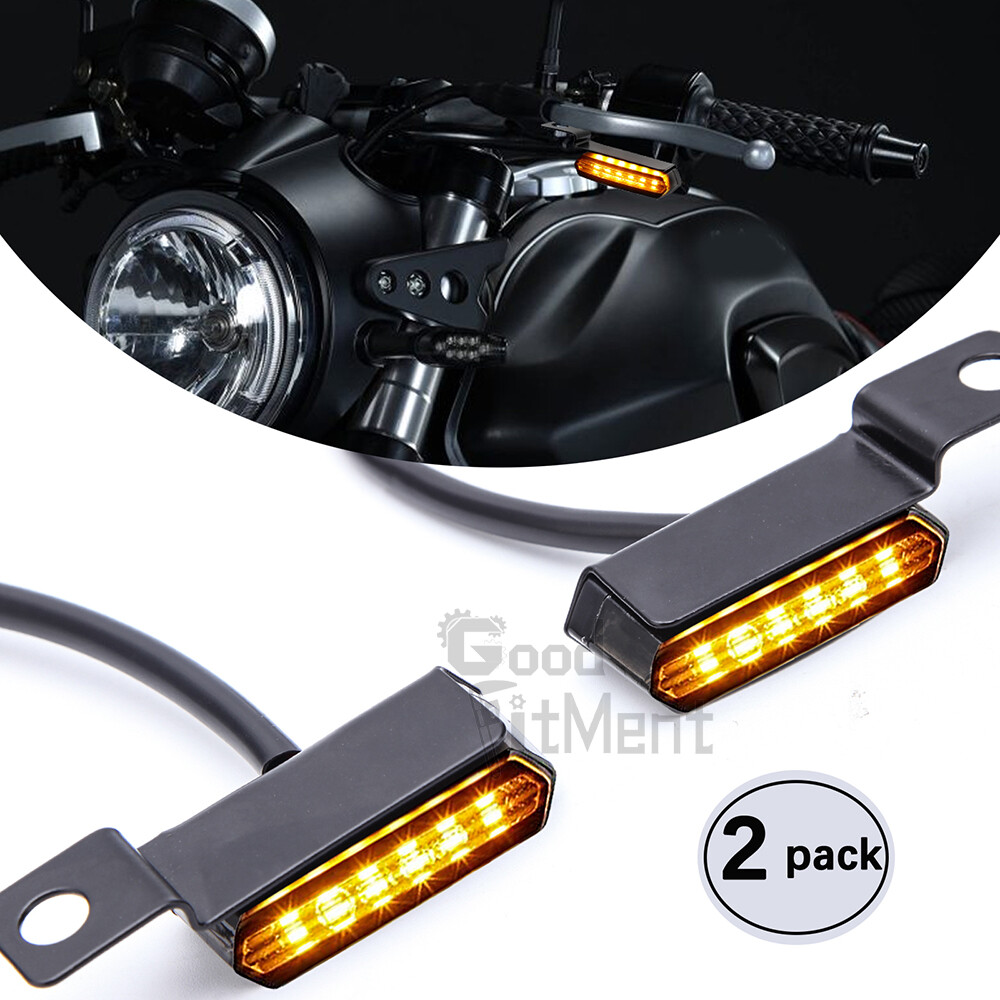 Sequential Flowing LED Turn Signals Mini Handlebar Light For Harley Motorcycle