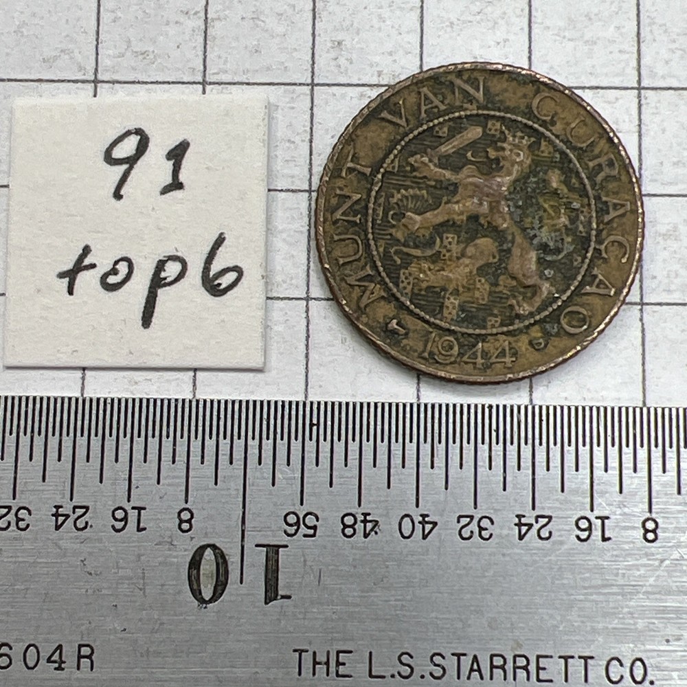 1944 Curcao One Cent