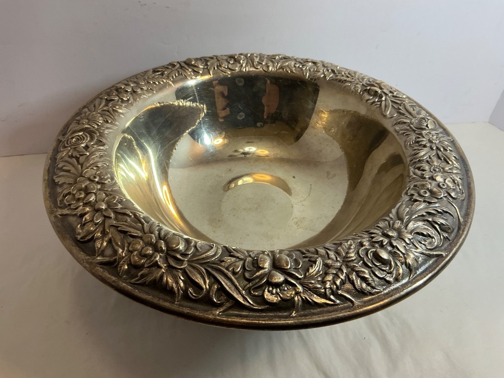 S. Kirk and Son Sterling Silver Repousse 10” Compote? Bowl?