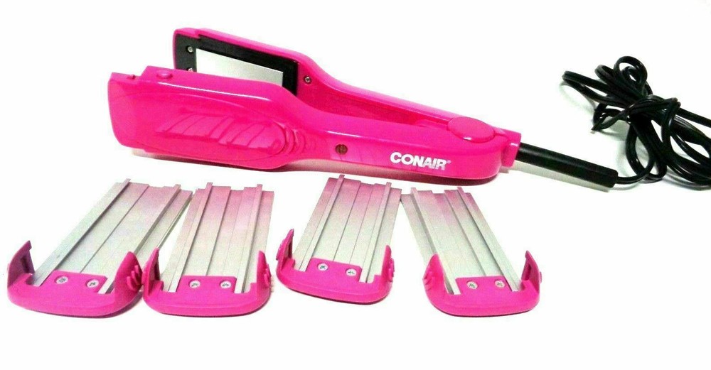 Conair 3 In 1 Ceramic Styler Flat Iron Micro Crimp & Deep Wave Plates CS99W3N