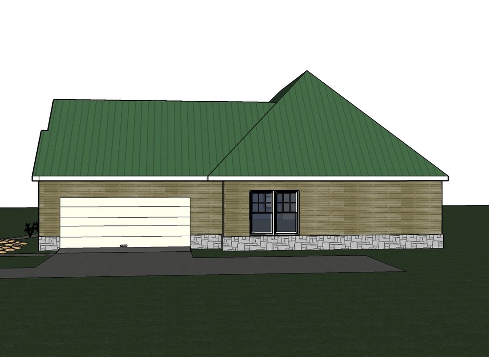 Amanda 1706G-5 part stone Home, House plan 3 bed room, 2 bath split plan in PDF