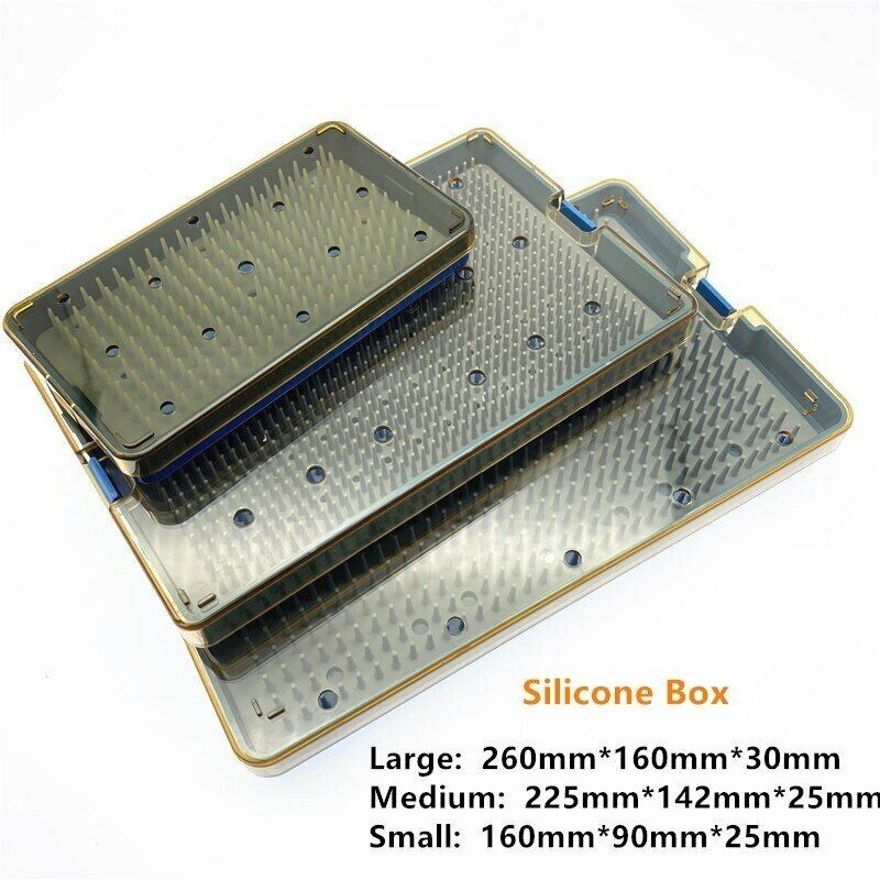 Silicone Sterilization Tray Case Disinfection Box Medium Size for Instruments US