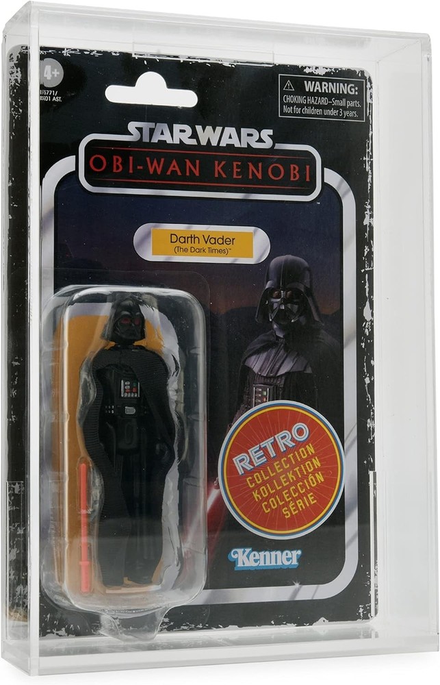 Action Figure Display Case Compatible with Carded Star Wars, GI Joe, Clear