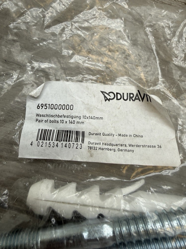 Duravit 695100000 Threaded Rod Assembly for Duravit Wall Mounted Sinks