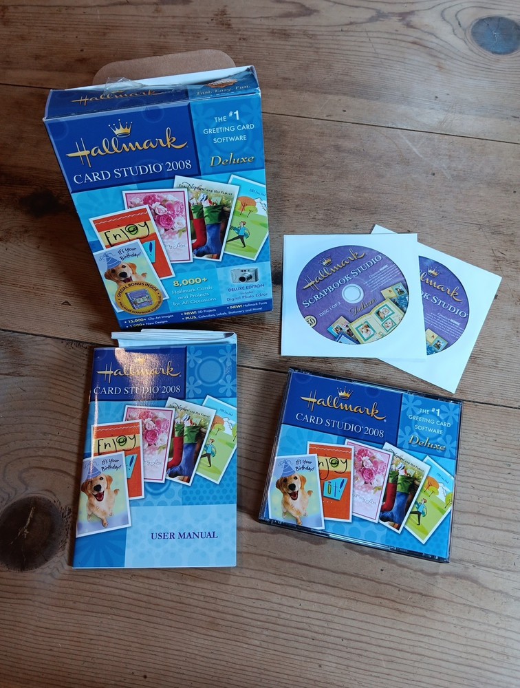 Hallmark Card Studio 2008 Deluxe Software Create Custom Cards + Scrapbook Studio