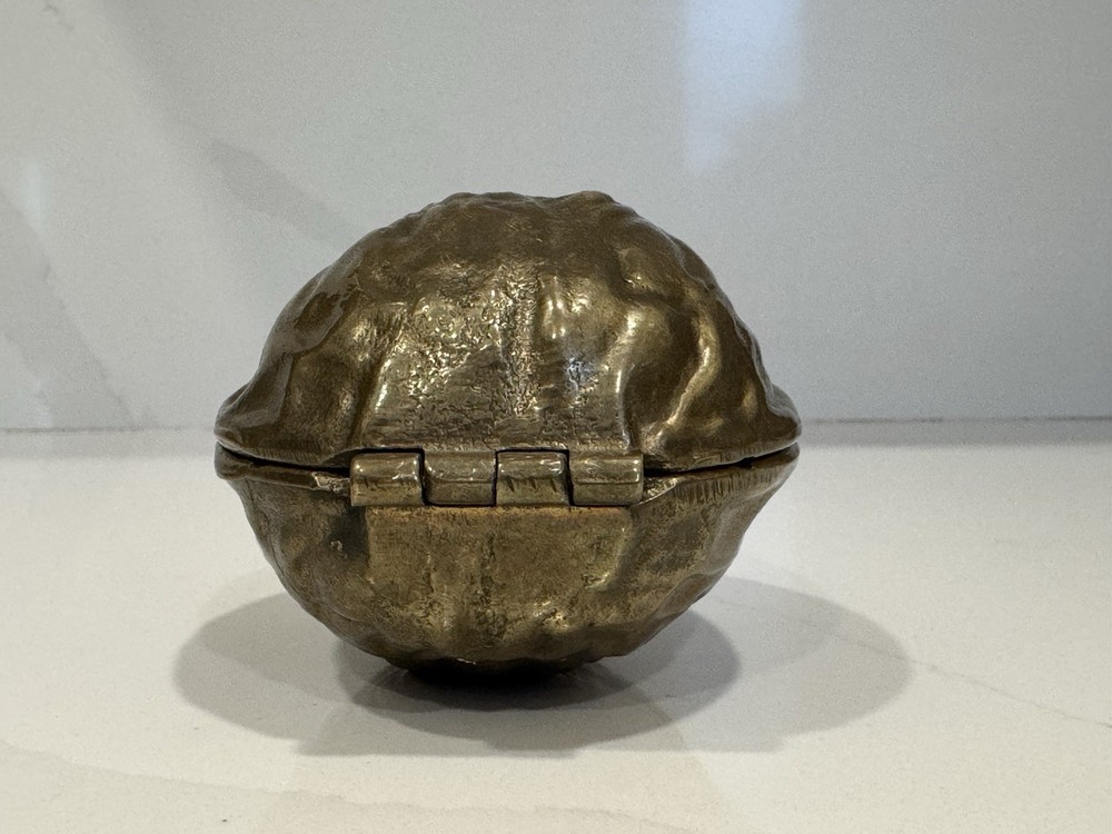 Vintage Interpur Walnut-Shaped Solid Brass Nutcracker