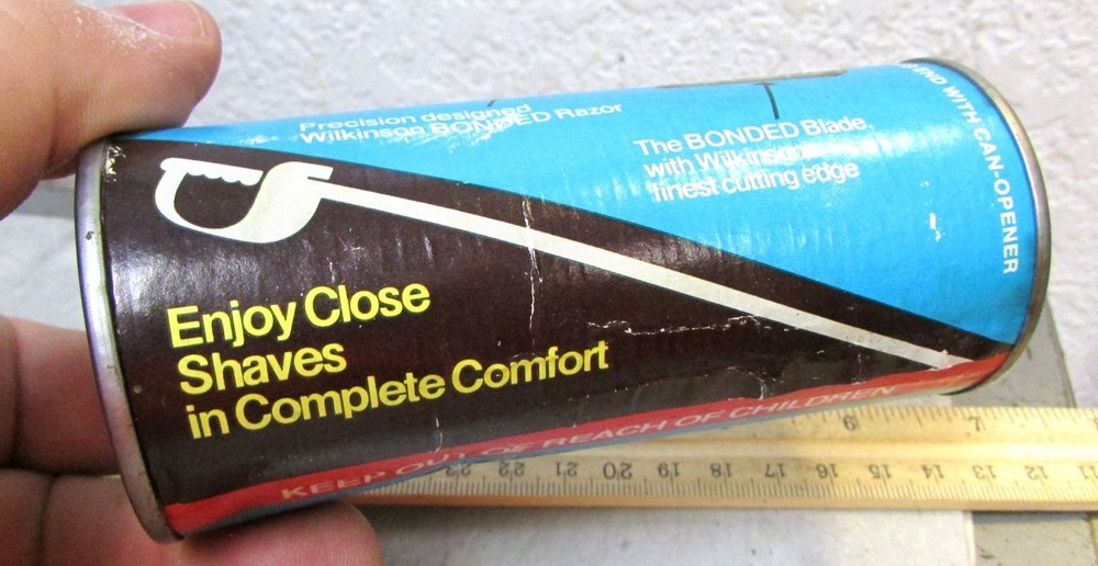 Vintage Wilkinison bonded Shaving system unopened free sample tin, unique!