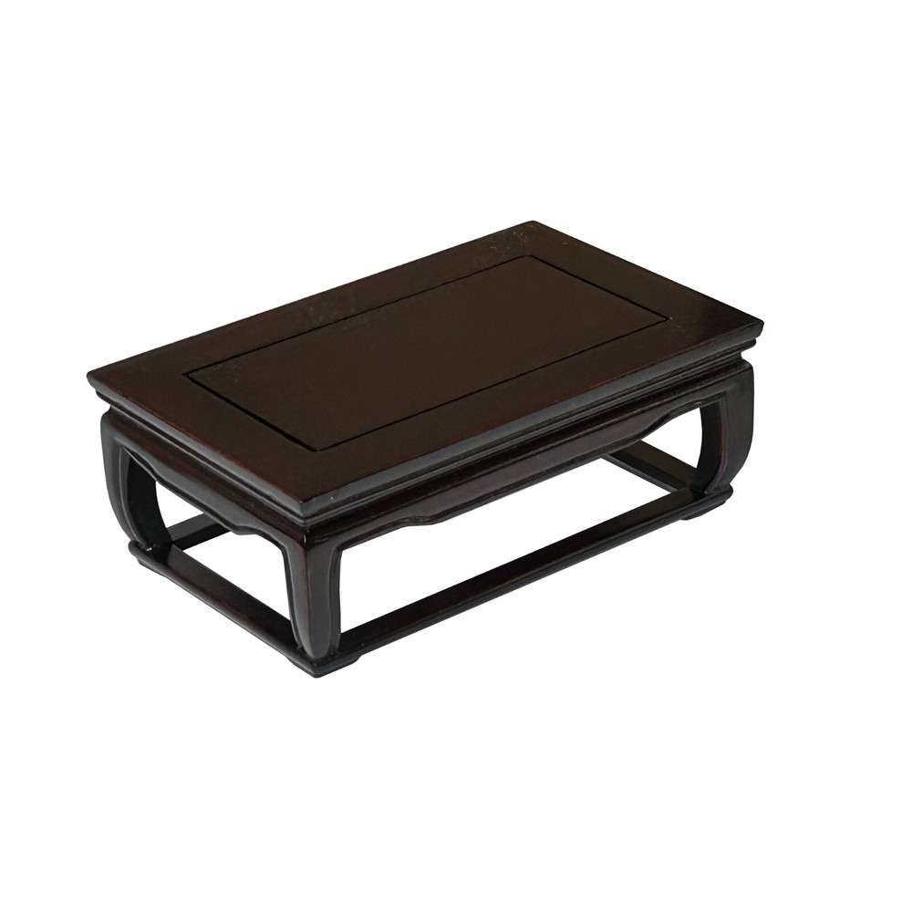 7.25" Mahogany Brown Rectangular Curve Legs Wood Display Stand Riser ws4289