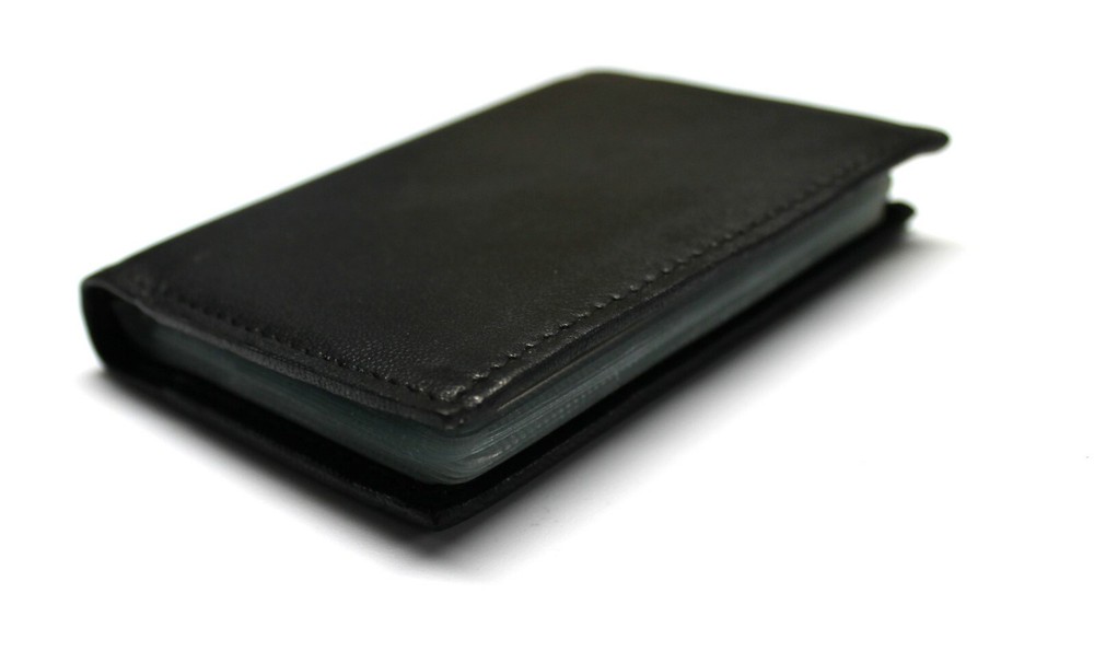 Credit Card Holder Organizer - Black Leather - New
